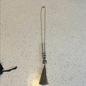 Elegant Gray Tassel Necklace